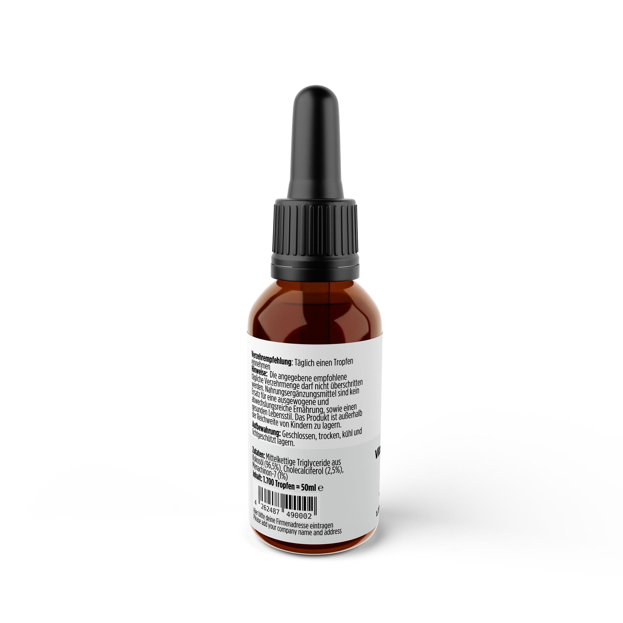 Vitamin D3 + K2 - 1,700 Drops (1,000 I.U.) - 50ml